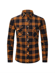 Men's Plaid Long Sleeve Button Down Shirt
