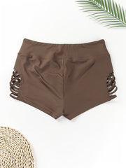 Cut Out Criss Cross High Rise Fitness Shorts