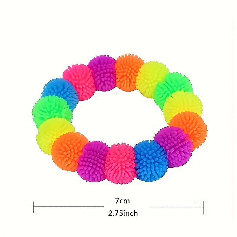 Colorful Stress Relief Toy Bracelet Soft TPR Glue Fidget Bracelet Christmas Gift