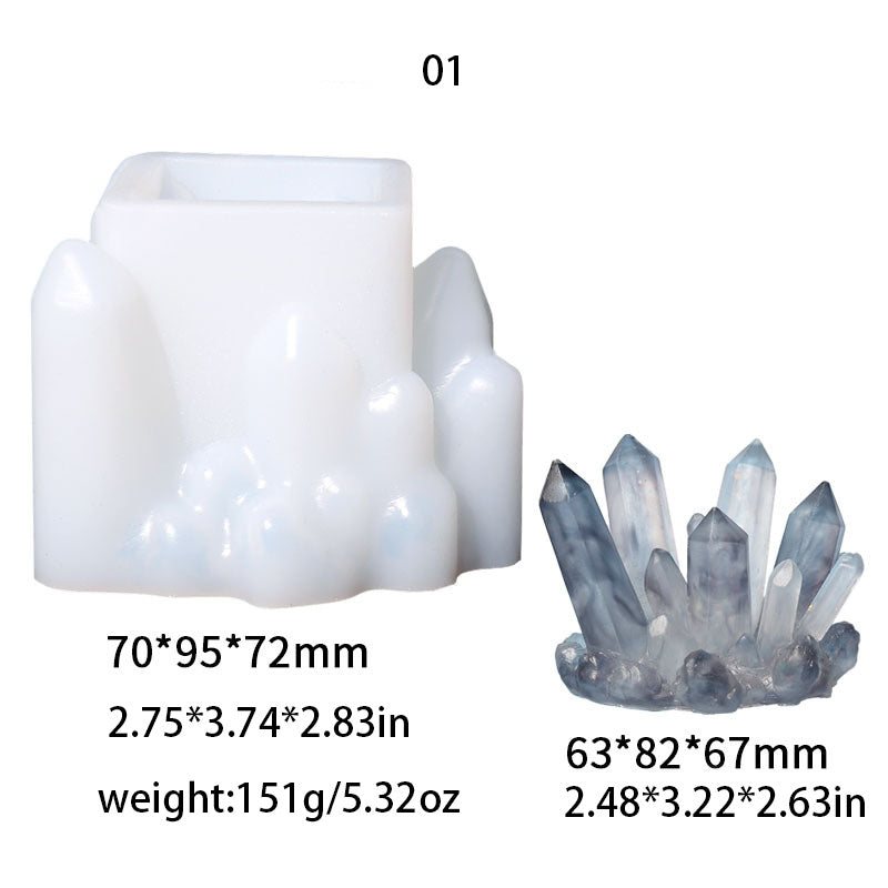 Crystal Cluster Stone Silicone Mold for DIY Jewelry Set