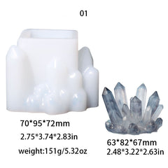 Crystal Cluster Stone Silicone Mold for DIY Jewelry Set