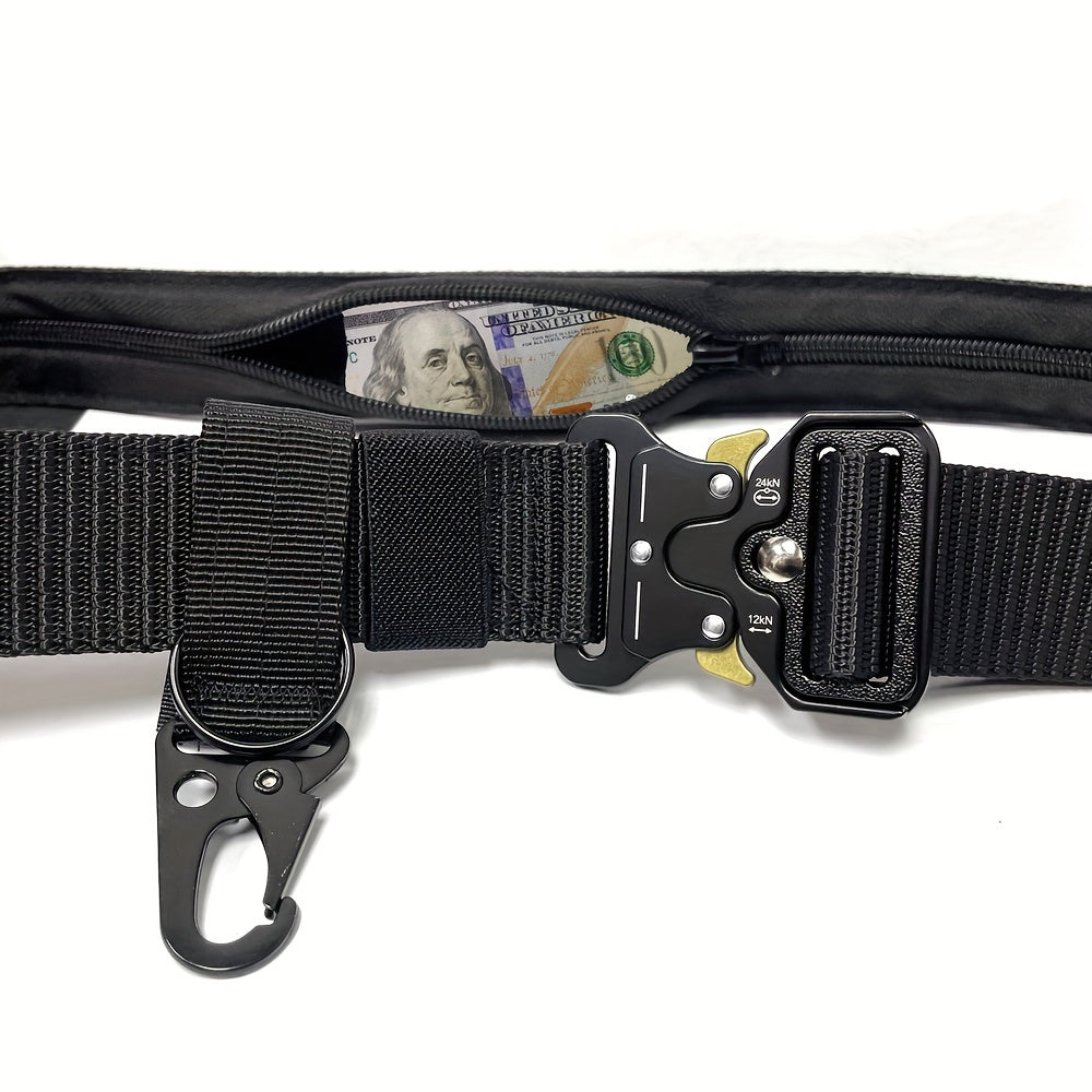 2in1 Military Nylon Belt With Hidden Pocket Metal Quick Release Buckle