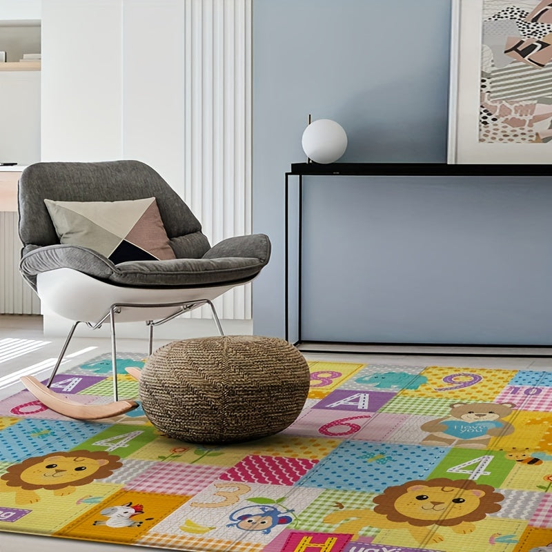 Foldable Kids Rug Cartoon Pattern Educational Activity Surface