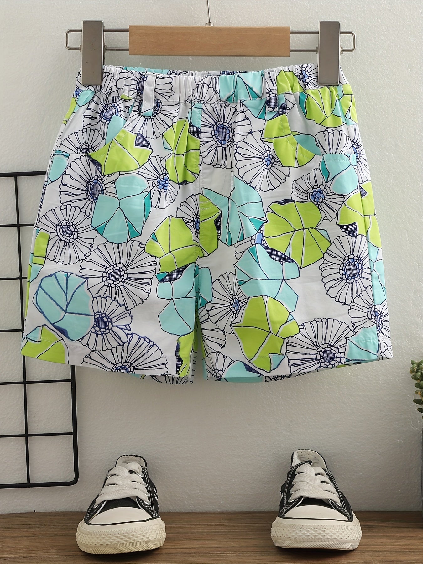 Baby Boys Flowers Pattern Shorts for Summer