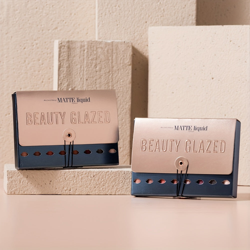 8 Colors Matte & Metallic Lipstick Glaze Set