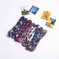 Vintage Tie Dye Voile Scarf Block Crinkle Shawl
