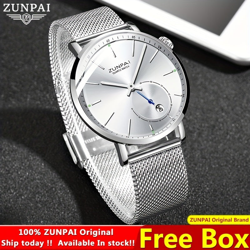 ZUNPAI Men's Stainless Steel Business Watch