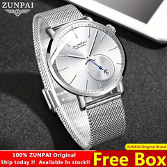 ZUNPAI Men's Stainless Steel Business Watch