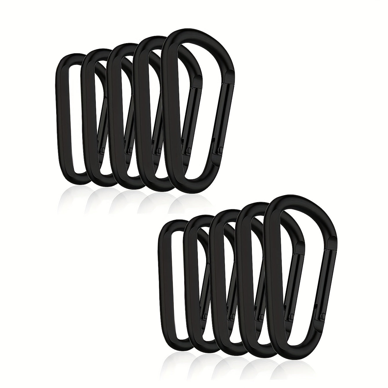 10pcs Aluminum D Ring Carabiner Clip Keyring Hook