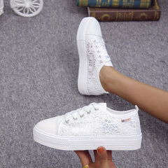 Women's Lace Mesh Sneakers Casual Outdoor Shoes Lightweight Walking Shoes
