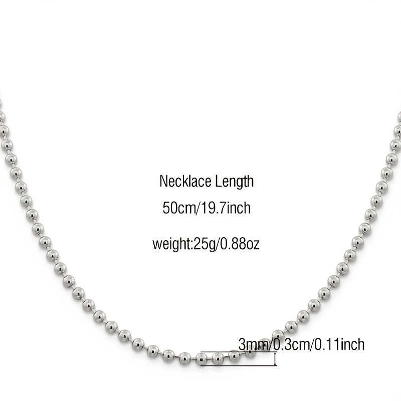 Daughter Titanium Steel Ball Chain Y2K Necklace