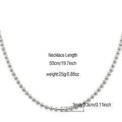 Daughter Titanium Steel Ball Chain Y2K Necklace