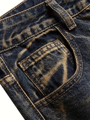 Men's Slim Fit Ripped Jeans Casual Distressed Vintage Denim Pants