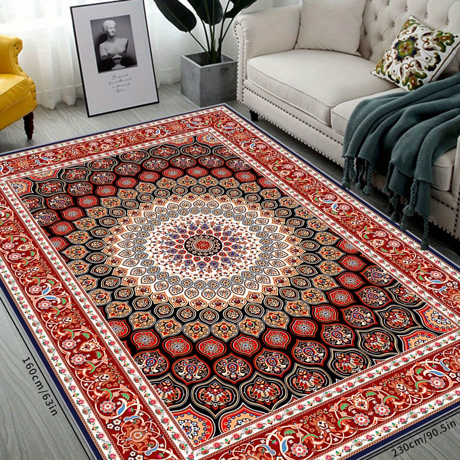 Vintage Bohemian Area Rug Large Soft Living Room Bedroom Rug