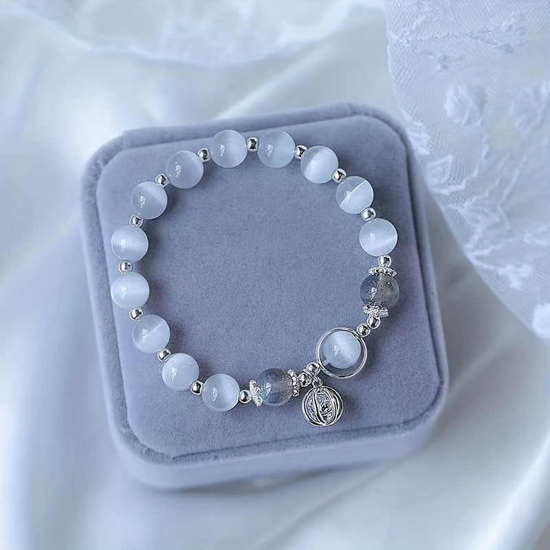 Opal Crystal Butterfly Bracelet Grey Moonlight Fairy Student Gift