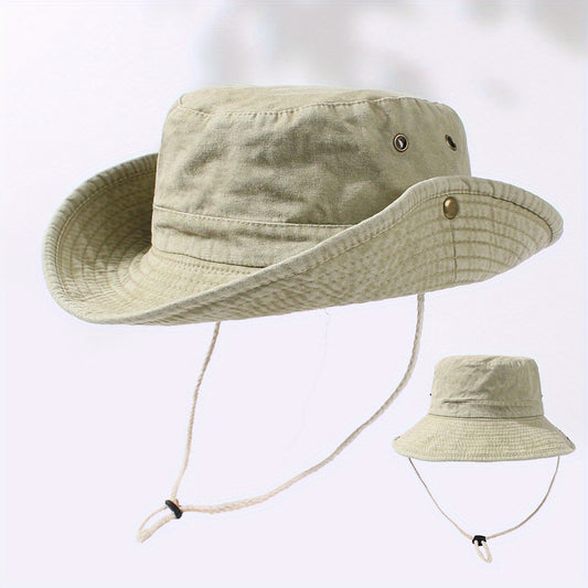Western Cowboy Bucket Hat Distressed Sun Hat UV Protection