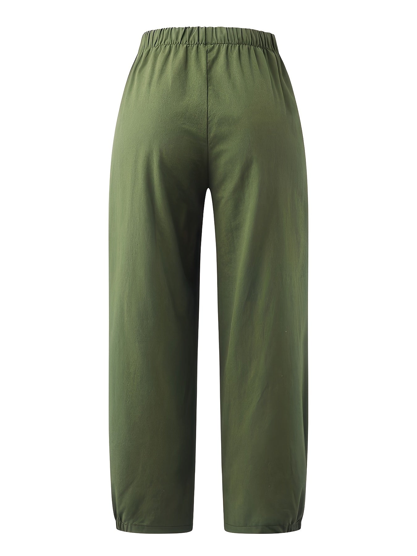 Solid Cropped Wide Leg Pants Casual Loose Pants