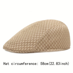 Mesh Berets Flat Cap Breathable Summer Hat Adjustable Newsboy Ivy Cap