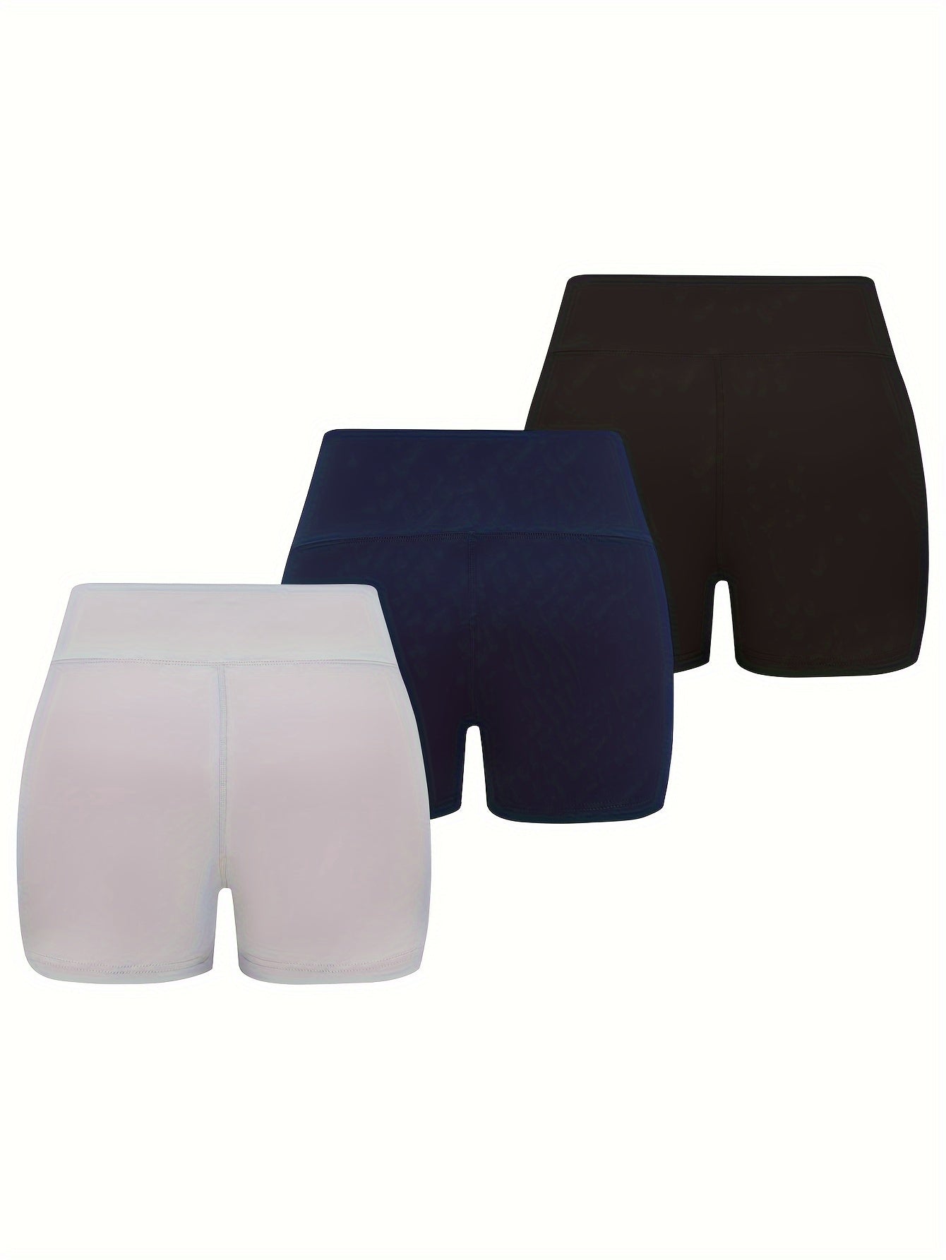 3 Pack Plus Size Sports Shorts Set Women's Plus High Waisted Workout Shorts