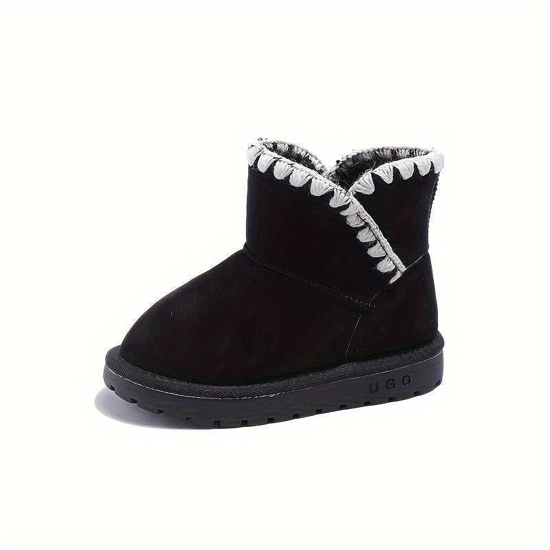 Girl's Warm Snow Boots Cozy Non Slip Ankle Boots Plush Comfy Hiking Shoes