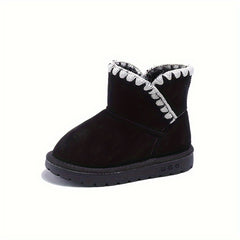 Girl's Warm Snow Boots Cozy Non Slip Ankle Boots Plush Comfy Hiking Shoes