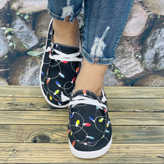 Women's Christmas Lights Pattern Sports Shoes Lightweight Walking Shoes