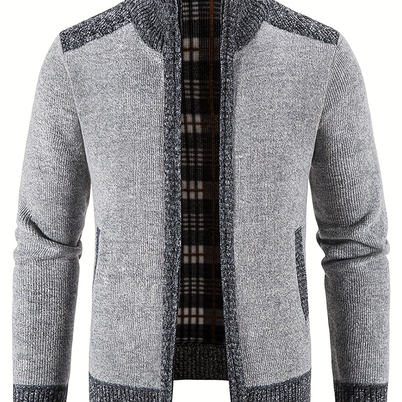 Men's Casual Full Zip Cardigan Knitted Sweater Coat With Pockets