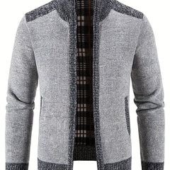 Men's Casual Full Zip Cardigan Knitted Sweater Coat With Pockets