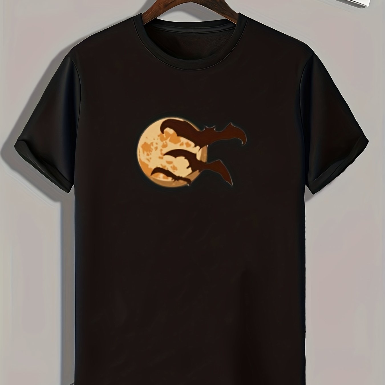 Halloween Bats Print Men's Graphic T shirt Casual Comfy Tees