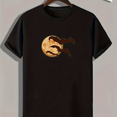 Halloween Bats Print Men's Graphic T shirt Casual Comfy Tees