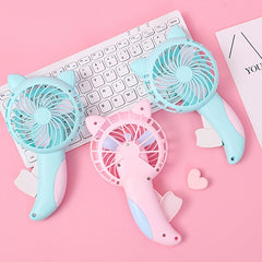 Cartoon Hand Press Small Fan Mini Portable Cooling Fan For Home Office