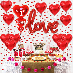 Large Red Heart Balloon Romantic Rose Petal 1000pcs