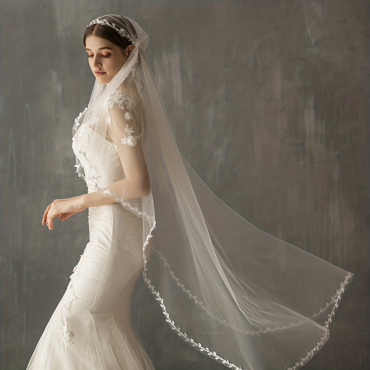 Retro Lace Bridal Veil Wedding Dress Headwear