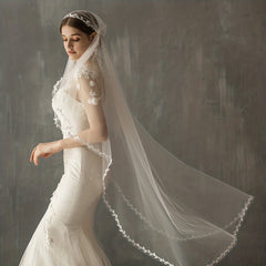 Retro Lace Bridal Veil Wedding Dress Headwear