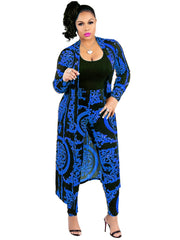 Long Jacket Set High Waist Leggings 2pcs Outfits