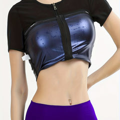 Zipper Shaping Short Sleeve Tops Waist Trainer Tummy Control Slimmer Top