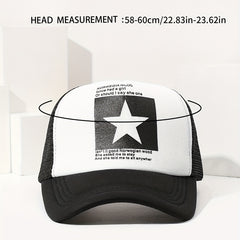 Mesh Five-pointed Star Hip Hop Baseball Cap Sun Visor