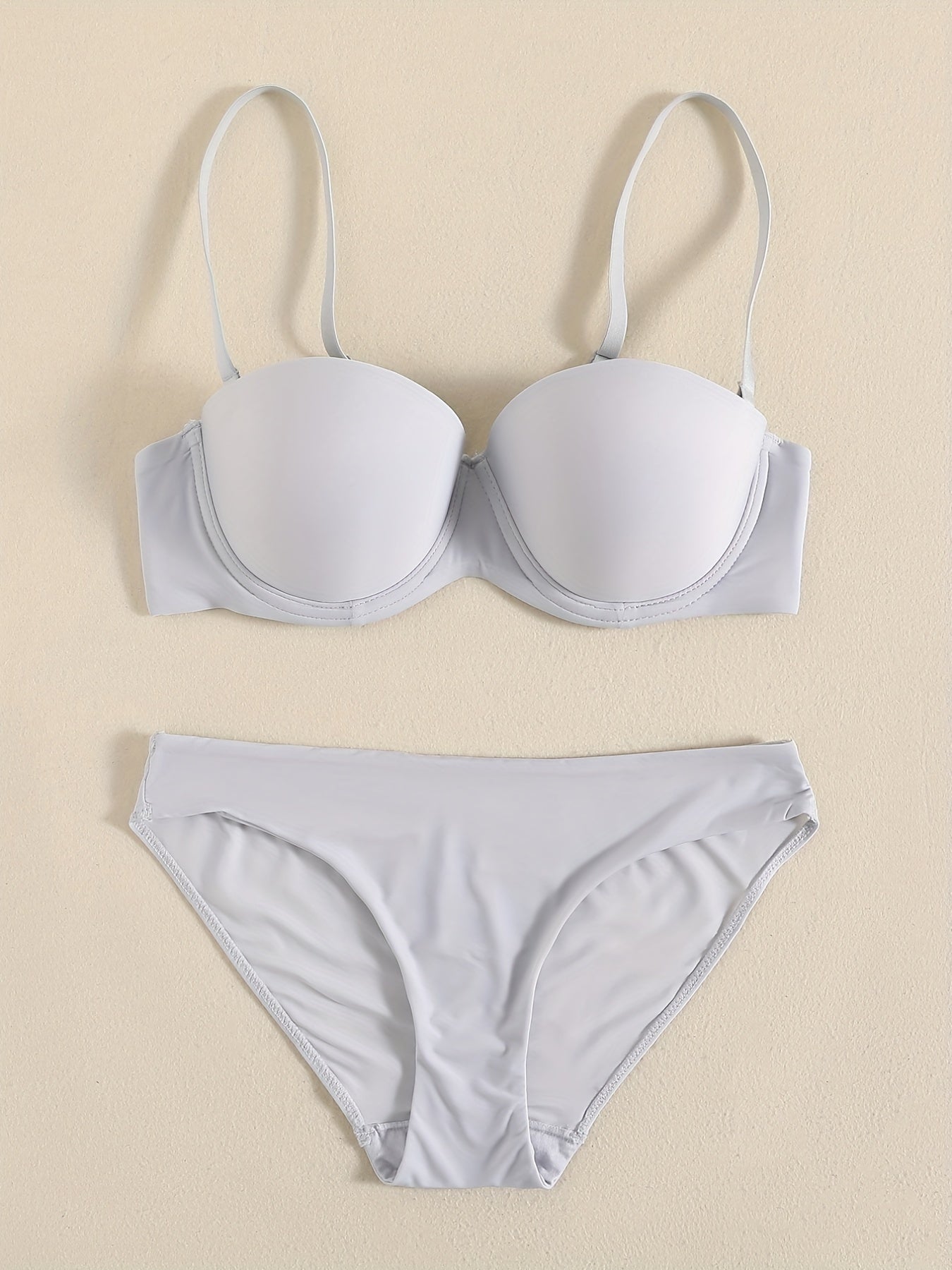 Seamless Balcontte Bra & Thin Bikini Panties Set