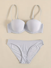 Seamless Balcontte Bra & Thin Bikini Panties Set