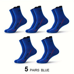 Men's Mid Calf Sports Socks for Running Cycling Fitness Basketball