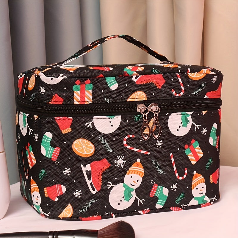 Large Capacity Makeup Bag With Handle Cartoon Travel Portable Toiletry Bag