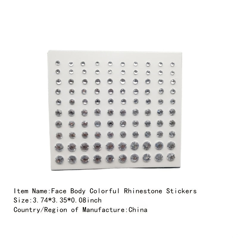 Colorful Rhinestone Pearl Face Sticker