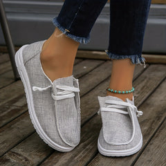 Women's Lace Up Loafer Shoes Round Toe Slip On Sneakers