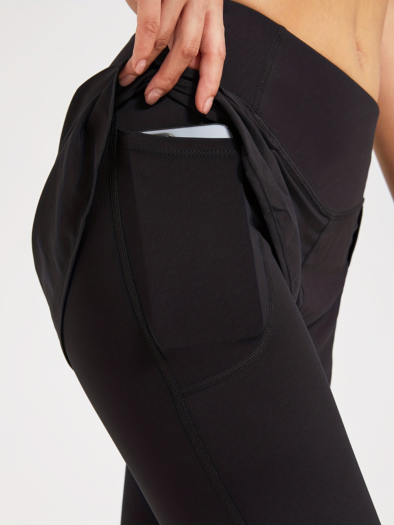 2 In 1 Sports Running Yoga Leggings Butt Lifting Slim Fitness Pants