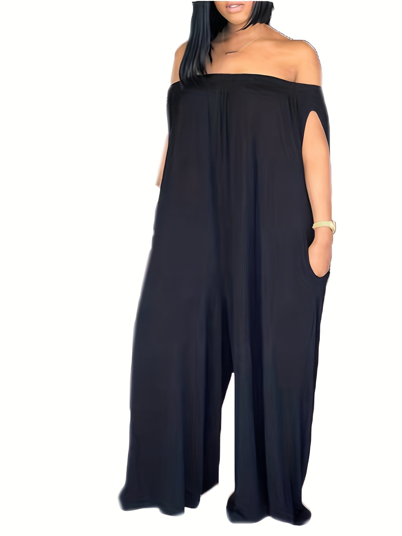 Off Shoulder Wide Leg Jumpsuit Backless Casual Jumpsuit