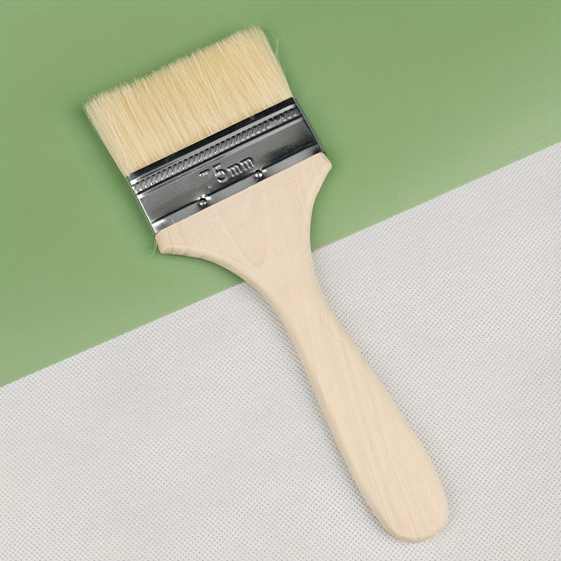 Long Handle Wool Brush Set Wooden Handle Paint Brush Soft Hair Brush Barbecue