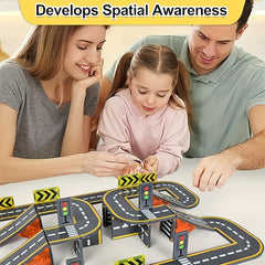 Road Train Track Magnetic Tile Building Blocks City Traffic Toy