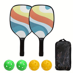 Wood Pickleball Paddles & Balls Set Outdoor Sports Training Racket