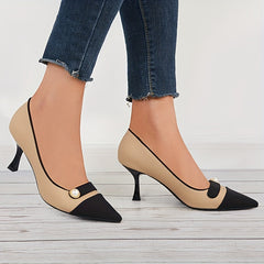 Pearl Decor Cap Toe Stiletto Heels