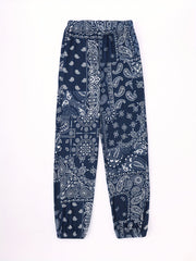 Girls Abstract Graphic Sweatpants Elastic Waist Loose Casual Sport Jogger Pants